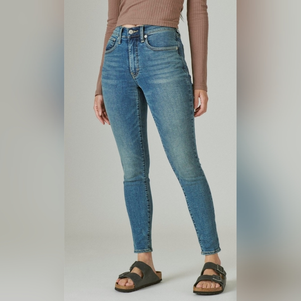 Lucky Brand High Rise Skinny Bridgette Jeans 14 / 32 L Shasta Rinse